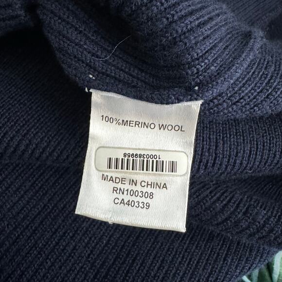 Peter Millar Crown Crafted Merino Wool Rib Mock Neck Magnetic Placket Sweater M - Picture 7 of 7